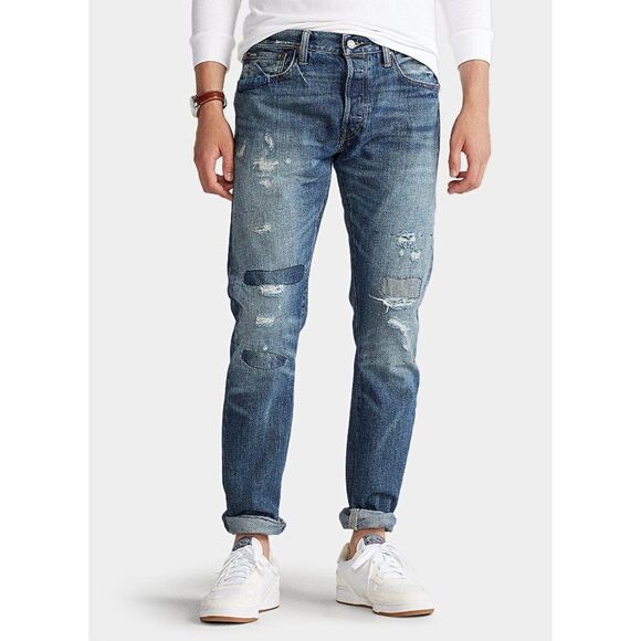 Polo Ralph Lauren Sullivan Slim Distressed Jean in Blue - Picture 2 of 16